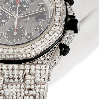 腕時計 オーデマピゲ AUDEMARS PIGUET ロイヤルオーク オフショア クロノ 26170TI.OO.1000TI.01 自動巻き メンズ ダイヤ グレー デイト 赤針