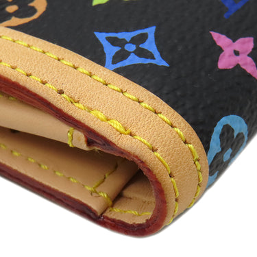 ルイヴィトン LOUIS VUITTON ポルトモネ ビエ カルトクレディ M92984 ノワール モノグラムマルチカラー レザー 二つ折り財布 ゴールド金具 Wホック