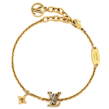 ルイヴィトン LOUIS VUITTON LV アイコニック M00587 ゴールド GP ストラス ブレスレット LVサークル モノグラムフラワー