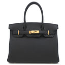 エルメス HERMES バーキン30 ブラック トゴ ハンドバッグ ゴールド金具 新品 未使用 黒