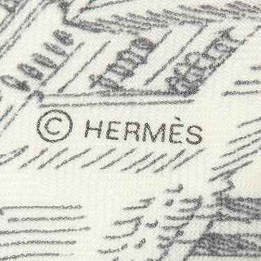 エルメス HERMES カレ140 カレジェアン H244273S 10 ホワイト×グリス×ローズ カシミヤ シルク ストール 新品 未開封 【 ヌーベル シテ カヴァリエール 】