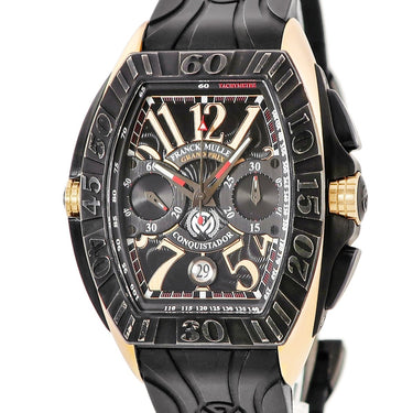 腕時計 フランクミュラー FRANCK MULLER コンキスタドール グランプリ クロノグラフ 8900CCJ 5N-RUBBER 自動巻き メンズ K18PG×Ti コンビ