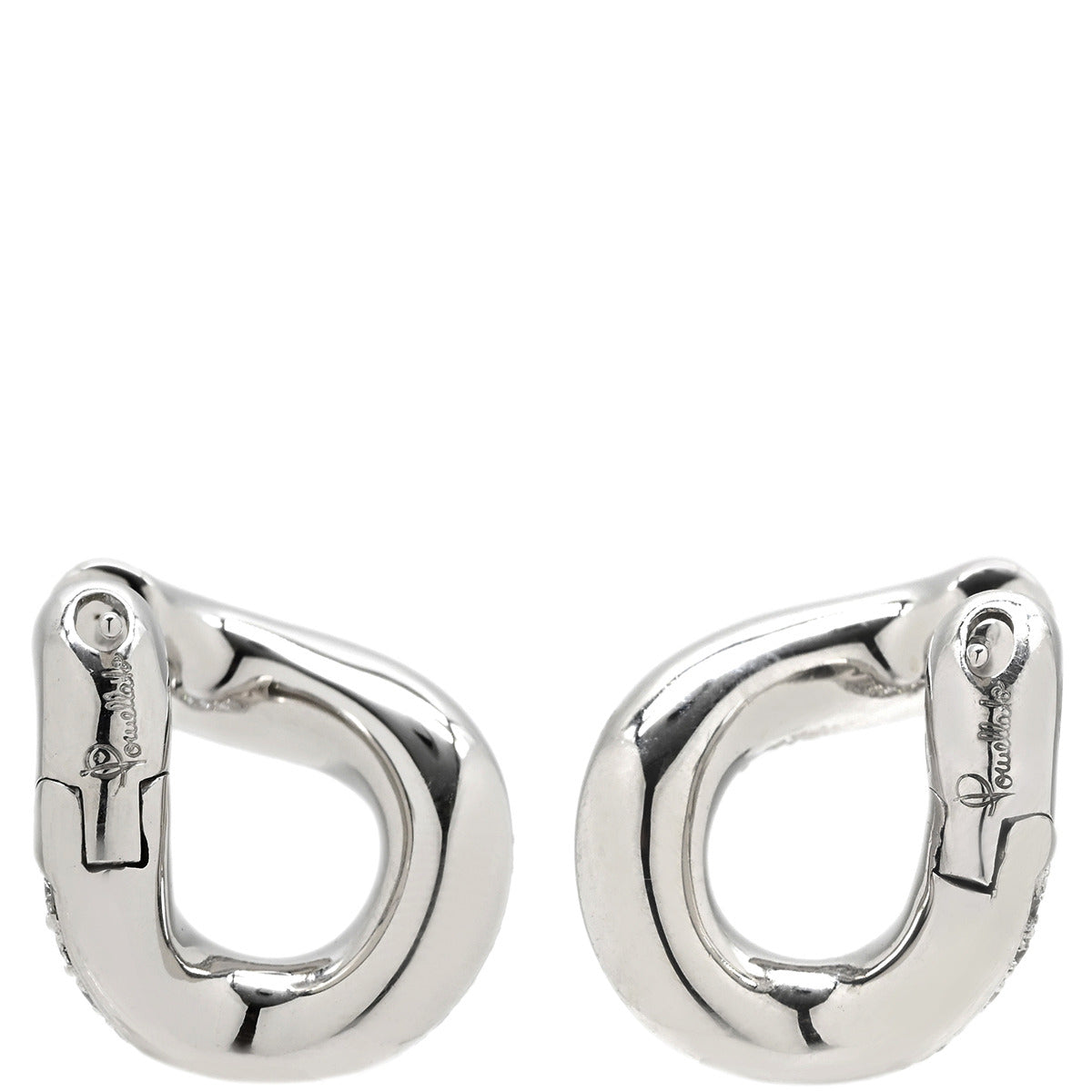 Pomellato 18K WG ミニマルピアス 片耳 ポメラート Pomellato ダイヤモンド フープピアス ホワイトゴールド