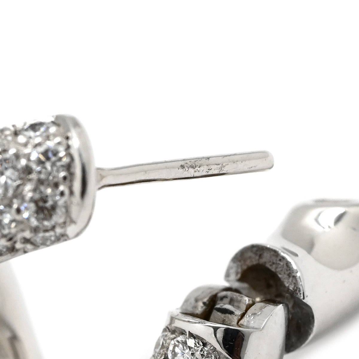 Pomellato 18K WG ミニマルピアス 片耳 ポメラート Pomellato ダイヤモンド フープピアス ホワイトゴールド