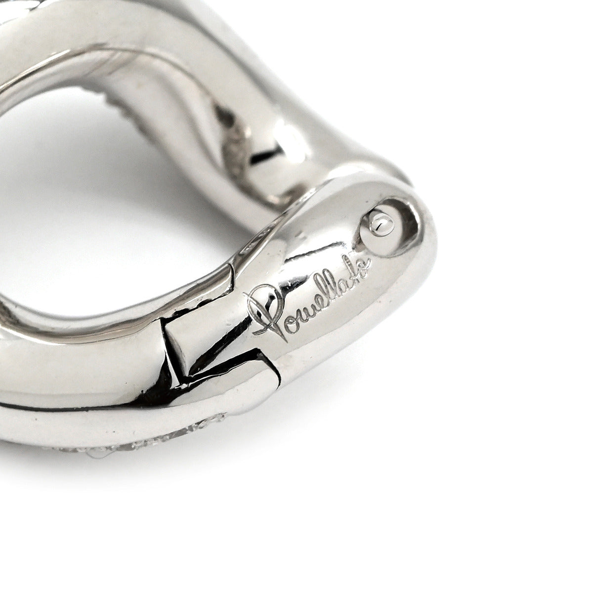 Pomellato 18K WG ミニマルピアス 片耳 ポメラート Pomellato ダイヤモンド フープピアス ホワイトゴールド