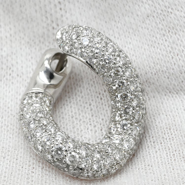 ポメラート Pomellato ダイヤモンド フープピアス ホワイトゴールド K18WG ダイヤモンド ピアス Au750 18K 18金 WG ダイヤ パヴェ レバーバック