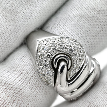 ブルガリ BVLGARI ドッピオクオーレ ホワイトゴールド K18WG ダイヤモンド リング 指輪 ダイヤモンド 750 18金 WG 8.5号