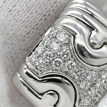 ブルガリ BVLGARI パレンテシ ホワイトゴールド K18WG ダイヤモンド ピアス 750WG 18金 ダイヤモンド パヴェ