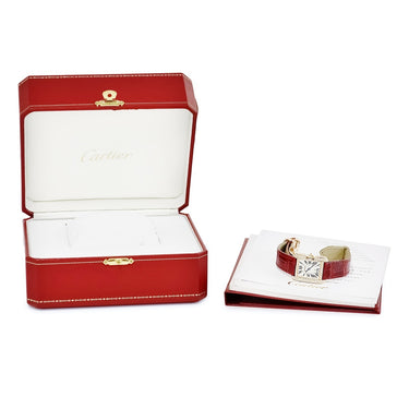 腕時計 カルティエ Cartier タンク アングレーズ SM WT100013 クオーツ レディース K18PG無垢 純正ダイヤモンド スクエア