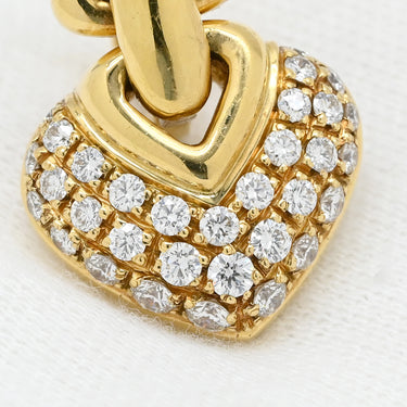 ブルガリ BVLGARI ドッピオ クオーレ ダイヤ イエローゴールド K18YG ダイヤモンド ピアス 750 18K 18金 ハートモチーフ