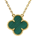 ヴァンクリーフアーペル Van Cleef & Arpels ヴィンテージ アルハンブラ VCARO9VA00 グリーンXイエローゴールド K18YG マラカイト ネックレス 緑 750 18金 マット マラカイト