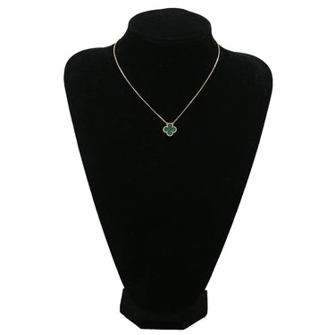 ヴァンクリーフアーペル Van Cleef & Arpels ヴィンテージ アルハンブラ VCARO9VA00 グリーンXイエローゴールド K18YG マラカイト ネックレス 緑 750 18金 マット マラカイト