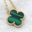 ヴァンクリーフアーペル Van Cleef & Arpels ヴィンテージ アルハンブラ VCARO9VA00 イエローゴールド×グリーン K18YG マラカイト ネックレス Au750 18K 18金 緑 マラカイト マット