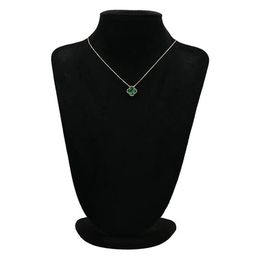 ヴァンクリーフアーペル Van Cleef & Arpels ヴィンテージ アルハンブラ VCARO9VA00 イエローゴールド×グリーン K18YG マラカイト ネックレス Au750 18K 18金 緑 マラカイト マット