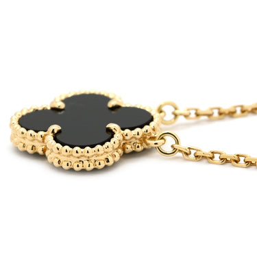 ヴァンクリーフアーペル Van Cleef & Arpels ヴィンテージ アルハンブラ ペンダント VCARA45800 ブラック×イエローゴールド K18YG オニキス ネックレス 黒 Au750 18K オニキス