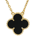 ヴァンクリーフアーペル Van Cleef & Arpels ヴィンテージ アルハンブラ VCARA45800 ブラック×イエローゴールド K18YG オニキス ネックレス Au750 18K 18金 黒 オニキス
