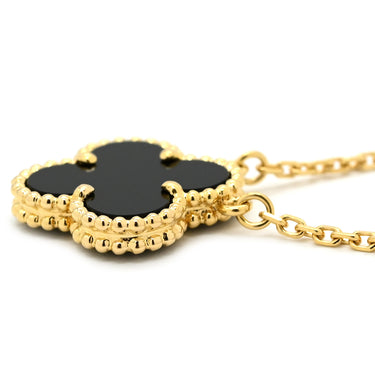 ヴァンクリーフアーペル Van Cleef & Arpels ヴィンテージ アルハンブラ VCARA45800 ブラック×イエローゴールド K18YG オニキス ネックレス Au750 18K 18金 黒 オニキス