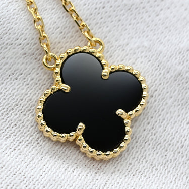 ヴァンクリーフアーペル Van Cleef & Arpels ヴィンテージ アルハンブラ VCARA45800 ブラック×イエローゴールド K18YG オニキス ネックレス Au750 18K 18金 黒 オニキス