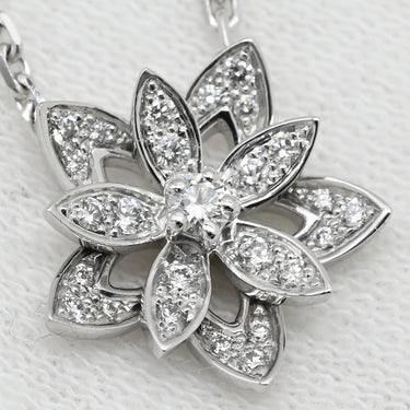 ヴァンクリーフアーペル Van Cleef & Arpels ロータス ペンダント ダイヤ ミニ VCARP0ZW00 ホワイトゴールド K18WG ダイヤモンド ネックレス ペンダント 750 18K WG 26石
