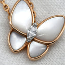 ヴァンクリーフアーペル Van Cleef & Arpels ペンダント VCARO8FO00 ホワイト×ローズゴールド K18RG ダイヤモンド ホワイトマザーオブパール ネックレス ローズゴールド PG 18K シェル 蝶 ダイヤモンド