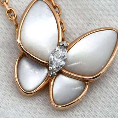 ヴァンクリーフアーペル Van Cleef & Arpels ペンダント VCARO8FO00 ホワイト×ローズゴールド K18RG ダイヤモンド ホワイトマザーオブパール ネックレス ローズゴールド PG 18K シェル 蝶 ダイヤモンド
