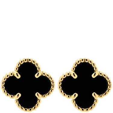 ヴァンクリーフアーペル Van Cleef & Arpels スウィート アルハンブラ VCARA44900 ブラック×イエローゴールド K18YG オニキス ピアス Au750 18K 18金 ブラック オニキス