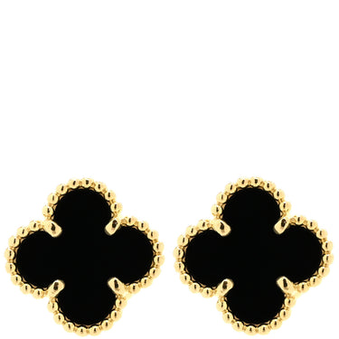 ヴァンクリーフアーペル Van Cleef & Arpels スウィート アルハンブラ VCARA44900 ブラック×イエローゴールド K18YG オニキス ピアス 黒 オニキス 750 YG 18K 両耳用