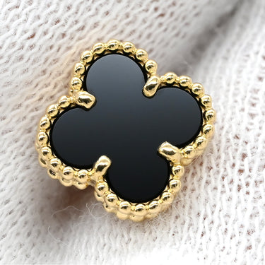 ヴァンクリーフアーペル Van Cleef & Arpels スウィート アルハンブラ VCARA44900 ブラック×イエローゴールド K18YG オニキス ピアス 黒 オニキス 750 YG 18K 両耳用