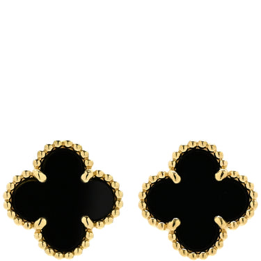 ヴァンクリーフアーペル Van Cleef & Arpels スウィート アルハンブラ VCARA44900 ブラック×イエローゴールド K18YG オニキス ピアス 黒 750 YG 18K 両耳用