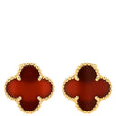 ヴァンクリーフアーペル Van Cleef & Arpels ヴィンテージ アルハンブラ VCARD40400 レッド×イエローゴールド K18YG カーネリアン ピアス Au750 18K 18金 赤 カーネリアン