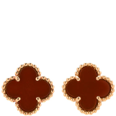 ヴァンクリーフアーペル Van Cleef & Arpels スウィート アルハンブラ VCARN6BO00 レッド×ローズゴールド K18PG カーネリアン ピアス Au750 18K 18金 カーネリアン
