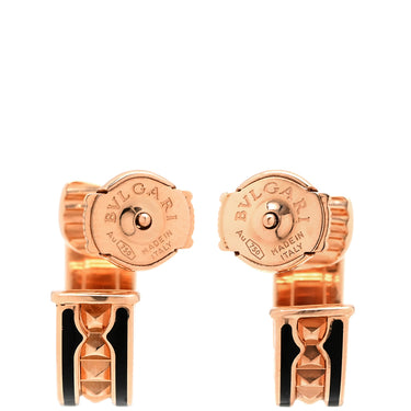 ブルガリ BVLGARI ロック 357567 ピンクゴールド K18PG ブラックセラミック ピアス B-zero1 BVLGARI Au750 18K 18金 ブラックセラミック