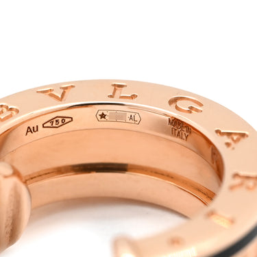 ブルガリ BVLGARI ロック 357567 ピンクゴールド K18PG ブラックセラミック ピアス B-zero1 BVLGARI Au750 18K 18金 ブラックセラミック