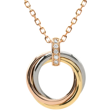 カルティエ Cartier トリニティ ペンダント イエローゴールドXピンクゴールドXホワイトゴールド K18PG K18YG K18WG ダイヤモンド ネックレス 3カラー 18金 750 3連 5Pダイヤモンド