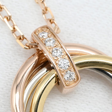 カルティエ Cartier トリニティ ペンダント イエローゴールドXピンクゴールドXホワイトゴールド K18PG K18YG K18WG ダイヤモンド ネックレス 3カラー 18金 750 3連 5Pダイヤモンド