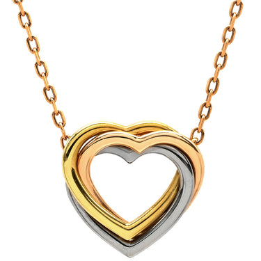 カルティエ Cartier トリニティ ハート イエローゴールド×ピンクゴールド×ホワイトゴールド K18YG K18PG K18WG ネックレス Au750 18K 3連 3重