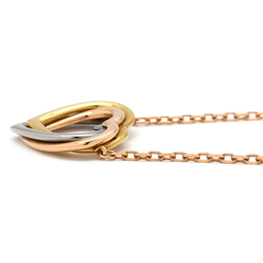 カルティエ Cartier トリニティ ハート イエローゴールド×ピンクゴールド×ホワイトゴールド K18YG K18PG K18WG ネックレス Au750 18K 3連 3重
