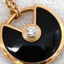 カルティエ Cartier アミュレット ドゥ カルティエ ブラック×ピンクゴールド K18PG ダイヤモンド オニキス ネックレス 黒 オニキス 1P ダイヤ 18K 750PG
