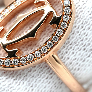 カルティエ Cartier ロゴ ドゥーブルC ダイヤ B4093200 ピンクゴールド K18PG ダイヤモンド #53(JP13) リング 指輪 750 18K PG 12.5号