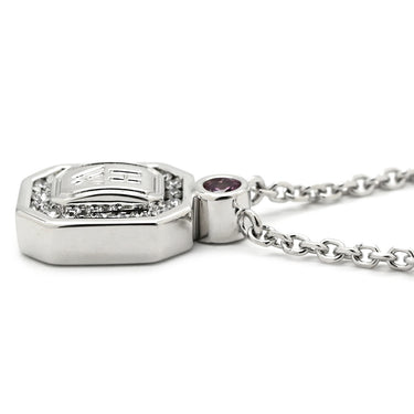 ハリーウィンストン Harry Winston HWロゴ ペンダント PEPSWAC16HWL ホワイトゴールド K18WG ダイヤモンド ピンクサファイア ネックレス Au750 K18 ダイヤ ピンクサファイア