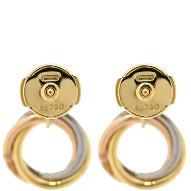 カルティエ Cartier トリニティ ダイヤ ホワイトゴールド×イエローゴールド×ピンクゴールド K18YG K18PG K18WG ダイヤモンド ピアス 1P 1粒 750 18K スリーカラー ブリリアントカット