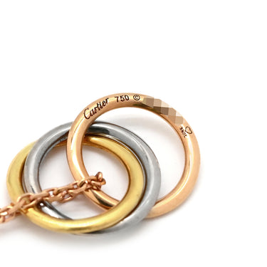 カルティエ Cartier トリニティ 1Pダイヤ ホワイトゴールド×イエローゴールド×ピンクゴールド K18YG K18PG K18WG ダイヤモンド ピアス 3カラー 18K 750AU ドロップ スイング