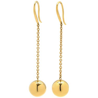 ティファニー Tiffany & Co ボールフック イエローゴールド K18YG ピアス T&Co. Au750 18K 18金 ドロップ スイング ロング 丸 球