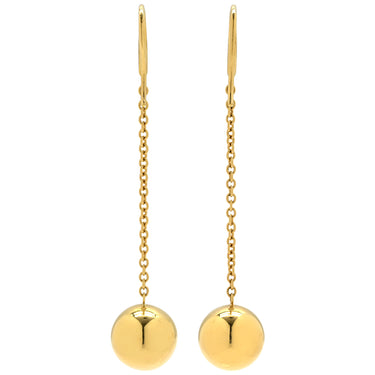ティファニー Tiffany & Co ボールフック イエローゴールド K18YG ピアス T&Co. Au750 18K 18金 ドロップ スイング ロング 丸 球