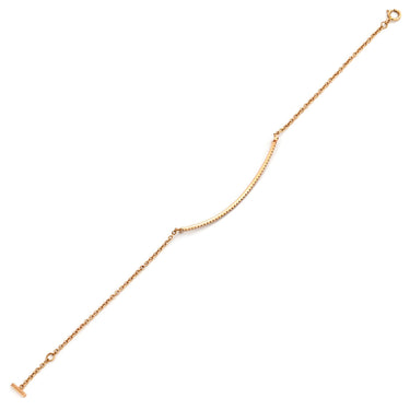 ティファニー Tiffany & Co Tスマイル ダイヤ ラージ 60150749 ローズゴールド K18PG ダイヤモンド ブレスレット ピンクゴールド 750 18K RG パヴェダイヤ