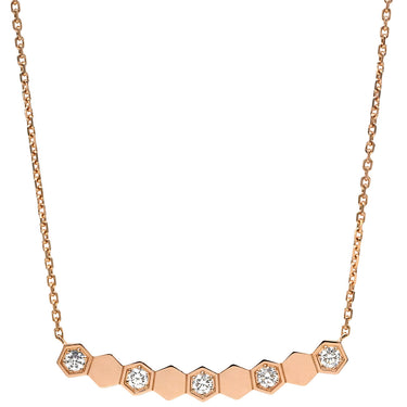 ショーメ CHAUMET ビー マイ ラブ ペンダント 083983 ピンクゴールド K18PG ダイヤモンド ネックレス Chaumet Bee My Love ダイヤ 5粒 ハニカムモチーフ