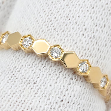 ショーメ CHAUMET ビー ドゥ ショーメ ダイヤ 081932-050 イエローゴールド K18YG ダイヤモンド #50(JP10) リング 指輪 ビーマイラブ ハニカム 9.5号