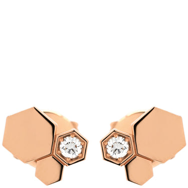 ショーメ CHAUMET ビー ドゥ ショーメ ダイヤ 083985-000 ピンクゴールド K18PG ダイヤモンド ピアス 1石 ビーマイラブ ハニカム