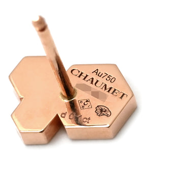 ショーメ CHAUMET ビー ドゥ ショーメ ダイヤ 083985-000 ピンクゴールド K18PG ダイヤモンド ピアス 1石 ビーマイラブ ハニカム
