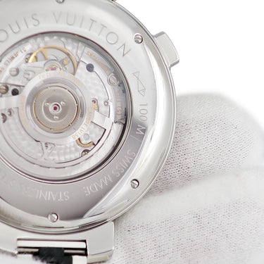 腕時計 ルイヴィトン LOUIS VUITTON タンブール グラフィット クロノグラフ Q1A40 自動巻き メンズ GMT デイト スモールセコンド